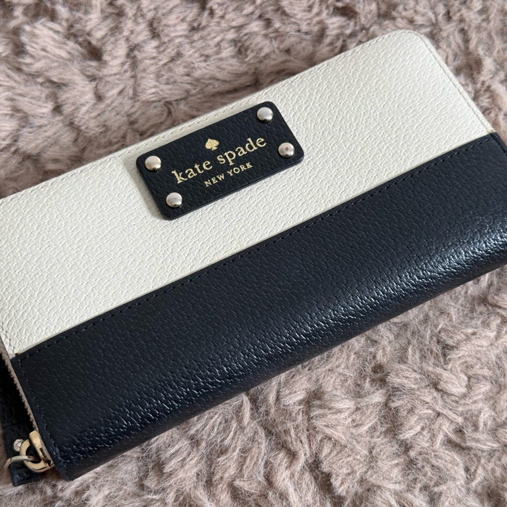 Kate Spade Black and White Color-Block Wallet